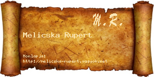 Melicska Rupert névjegykártya